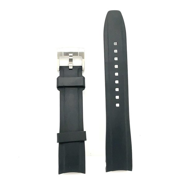 Everest Bands Black Silicone Watch Strap - Picture 1 of 2
